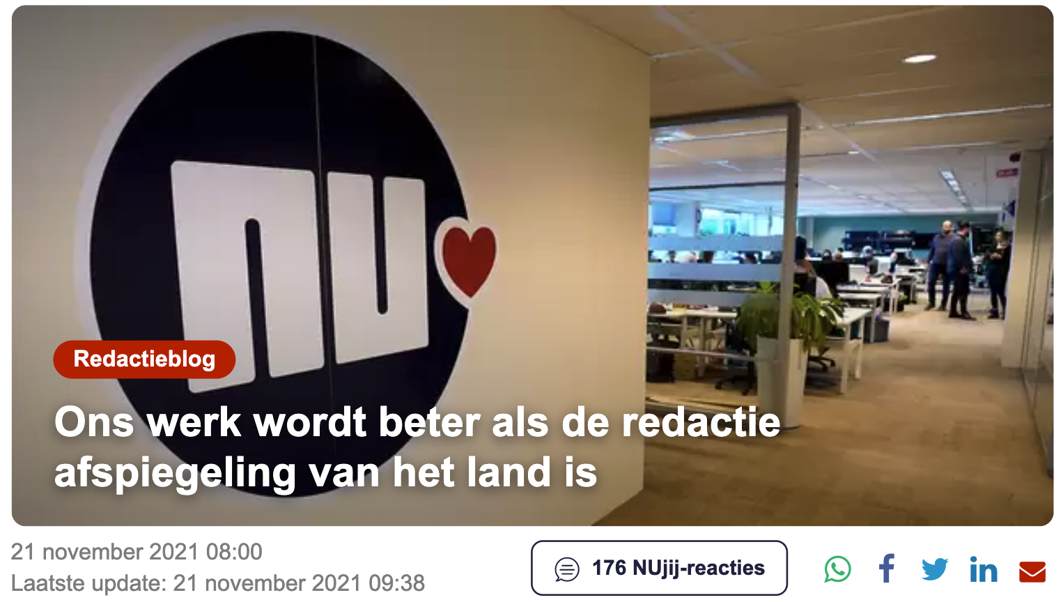 nu.nl wil meer diversiteit in redactie