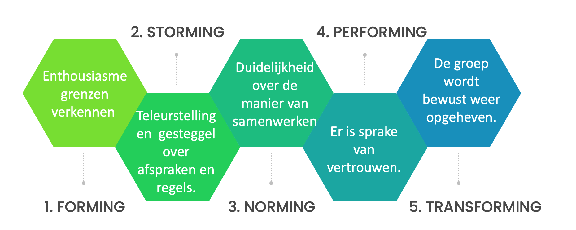 Stadia van teambuilding, Bruce Tuckman